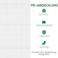 Ersatzfolie für Gewächshaus, Maße 600x300x200 cm, Farbe Weiss.