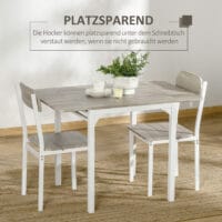 Essgruppe 3-teilig klappbar Natur & Weiss – Produktfoto zeigt modernes Design, hochwertige Materialien und funktionale Eigenschaften ideal für Wohn- oder Arbeitsbereiche. Perfekt als Einrichtungsinspiration oder zur Produktpräsentation in einem Onlineshop.