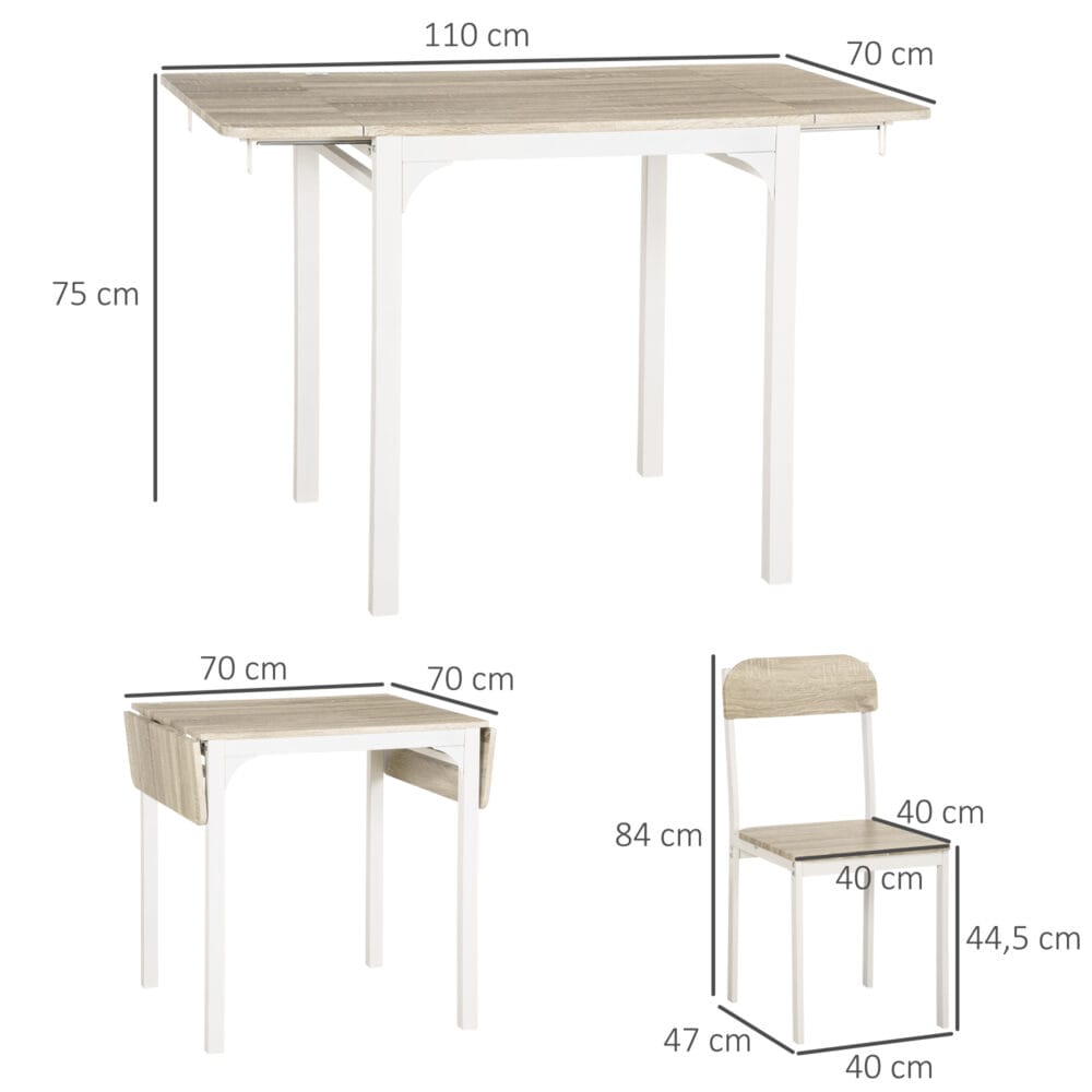 Essgruppe 3-teilig klappbar Natur & Weiss – Produktfoto zeigt modernes Design, hochwertige Materialien und funktionale Eigenschaften ideal für Wohn- oder Arbeitsbereiche. Perfekt als Einrichtungsinspiration oder zur Produktpräsentation in einem Onlineshop.