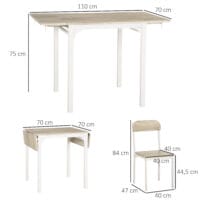 Essgruppe 3-teilig klappbar Natur & Weiss – Produktfoto zeigt modernes Design, hochwertige Materialien und funktionale Eigenschaften ideal für Wohn- oder Arbeitsbereiche. Perfekt als Einrichtungsinspiration oder zur Produktpräsentation in einem Onlineshop.