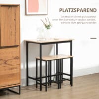 Essgruppe 3-teilig kompakt und stilvoll Naturholz-Look – Produktfoto zeigt modernes Design, hochwertige Materialien und funktionale Eigenschaften ideal für Wohn- oder Arbeitsbereiche. Perfekt als Einrichtungsinspiration oder zur Produktpräsentation in einem Onlineshop.