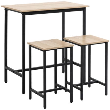 Essgruppe 3-teilig kompakt und stilvoll Naturholz-Look – Produktfoto zeigt modernes Design, hochwertige Materialien und funktionale Eigenschaften ideal für Wohn- oder Arbeitsbereiche. Perfekt als Einrichtungsinspiration oder zur Produktpräsentation in einem Onlineshop.