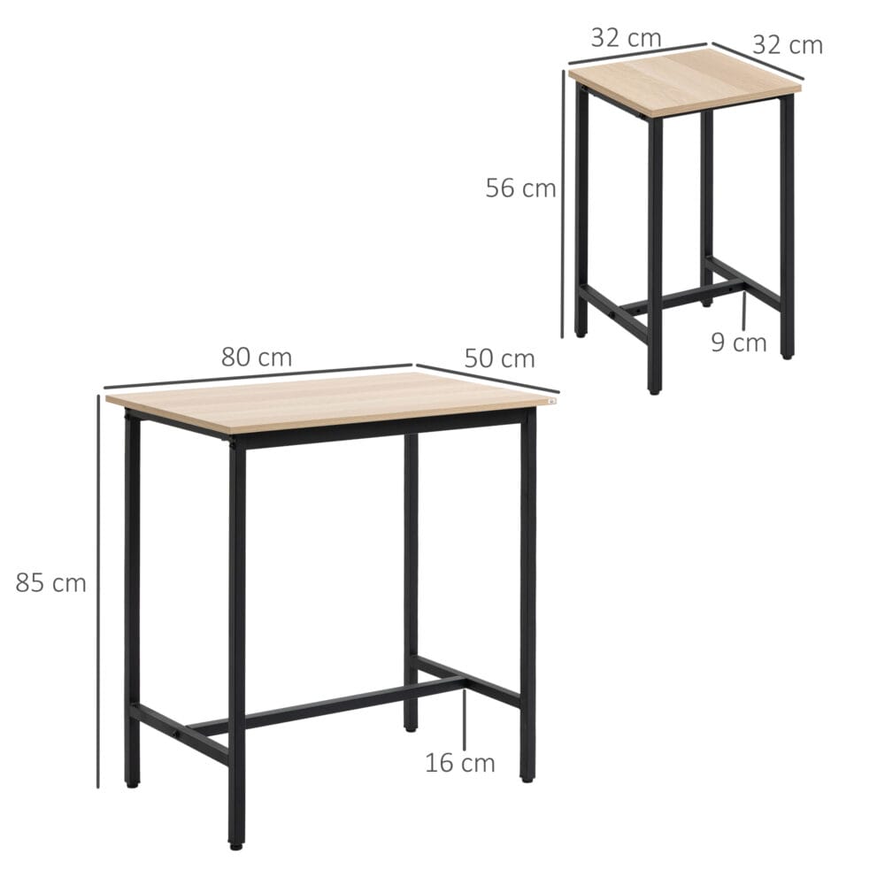 Essgruppe 3-teilig kompakt und stilvoll Naturholz-Look – Produktfoto zeigt modernes Design, hochwertige Materialien und funktionale Eigenschaften ideal für Wohn- oder Arbeitsbereiche. Perfekt als Einrichtungsinspiration oder zur Produktpräsentation in einem Onlineshop.