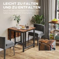 Esstisch ausziehbar klappbar mit Rollen bis 20kg belastbar Braun – Produktfoto zeigt modernes Design, hochwertige Materialien und funktionale Eigenschaften ideal für Wohn- oder Arbeitsbereiche. Perfekt als Einrichtungsinspiration oder zur Produktpräsentation in einem Onlineshop.