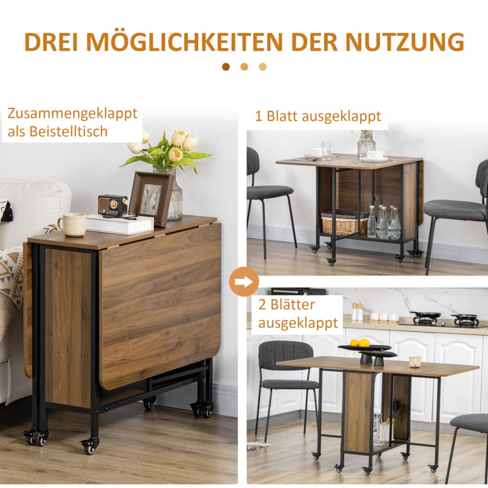 Esstisch klappbar mobil 130x80x74cm Hellbraun – Produktfoto zeigt modernes Design, hochwertige Materialien und funktionale Eigenschaften ideal für Wohn- oder Arbeitsbereiche. Perfekt als Einrichtungsinspiration oder zur Produktpräsentation in einem Onlineshop.