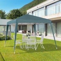 Grüner Faltpavillon 24x24m mit UV-Schutz, faltbar.