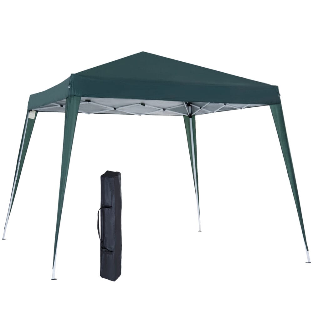 Grüner Faltpavillon 24x24m mit UV-Schutz, faltbar.