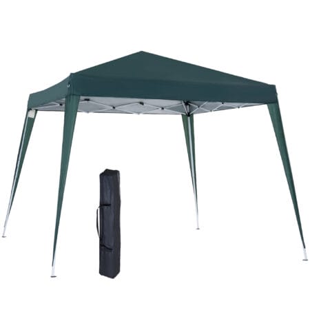 Grüner Faltpavillon 24x24m mit UV-Schutz, faltbar.