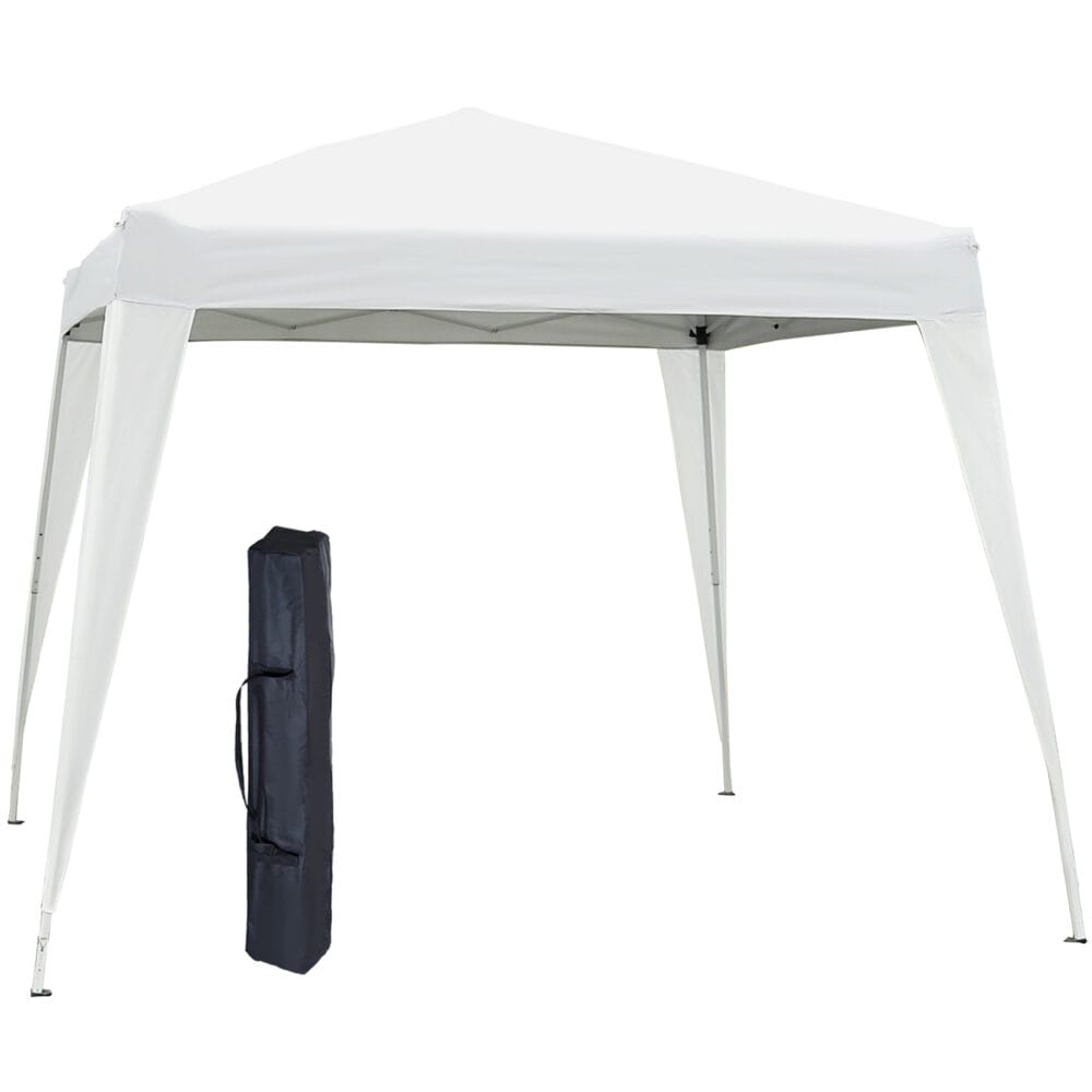 Weißer Faltpavillon 24x24m mit UV-Schutz, faltbar.