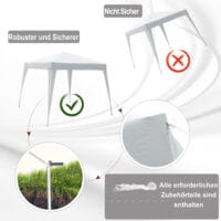 Weißer Faltpavillon 24x24m mit UV-Schutz, faltbar.