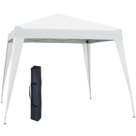 Weißer Faltpavillon 24x24m mit UV-Schutz, faltbar.