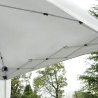 Weißer Faltpavillon 24x24m mit UV-Schutz, faltbar.