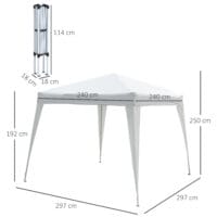 Weißer Faltpavillon 24x24m mit UV-Schutz, faltbar.