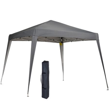 Grauer Faltpavillon 24x24m mit UV-Schutz & Tragetasche.