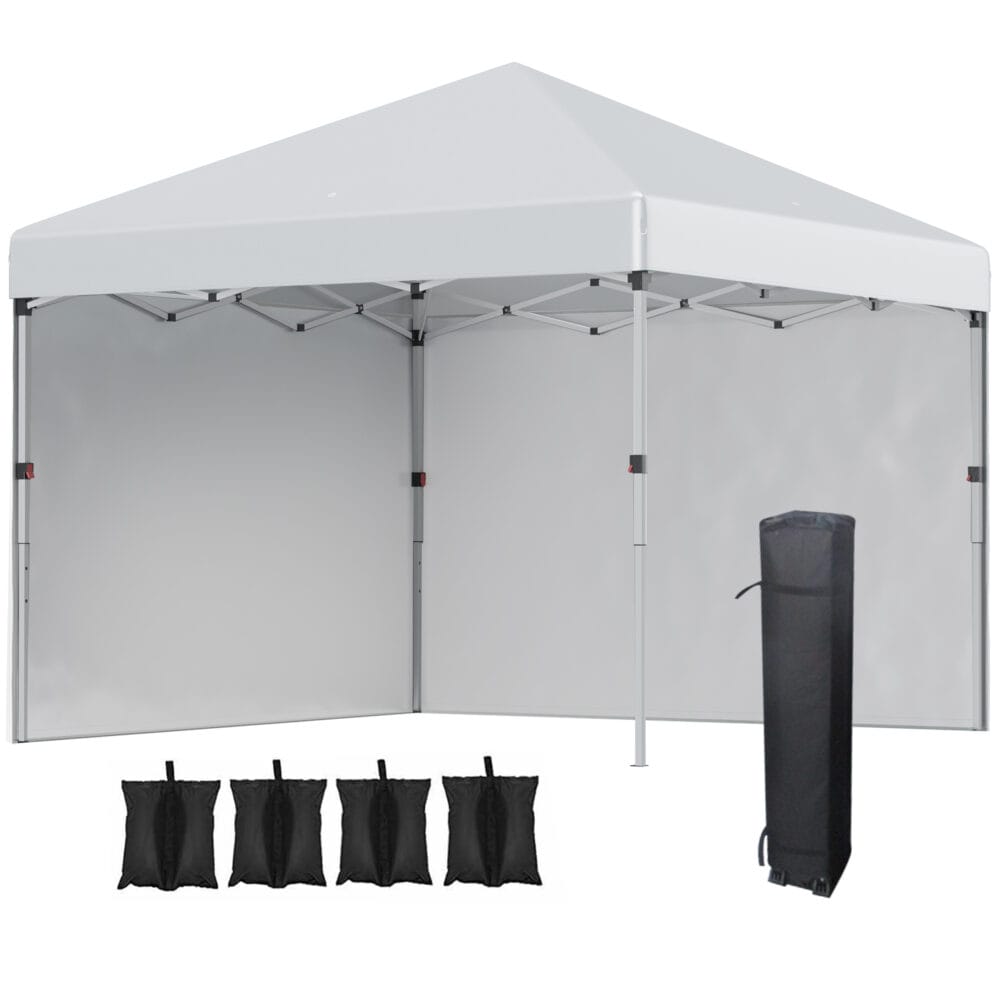 Faltpavillon 3x3m mit 2 Seitenwänden.