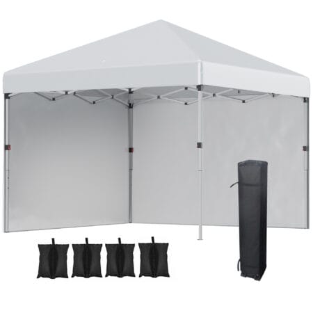 Faltpavillon 3x3m mit 2 Seitenwänden.