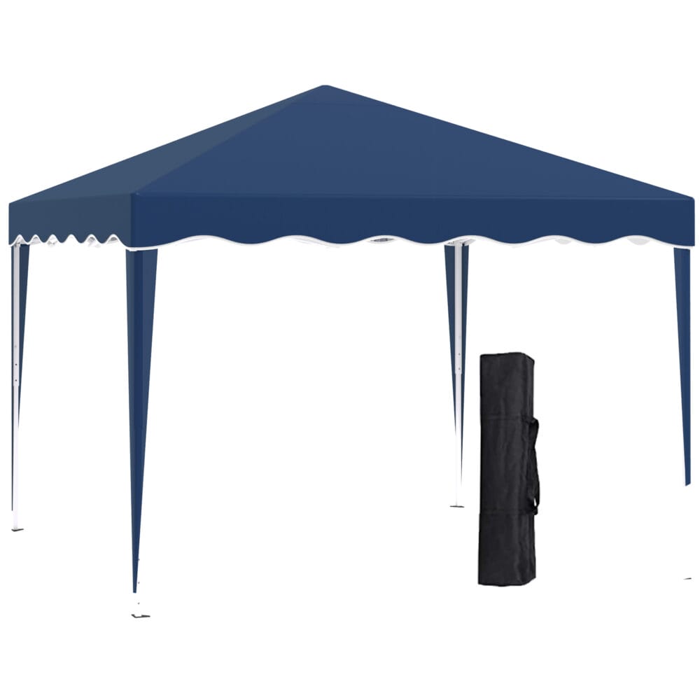 Blauer, höhenverstellbarer Faltpavillon 3x3m.