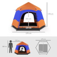 Familienzelt als Quick-Up-Zelt für 4–6 Personen, wasserdicht.