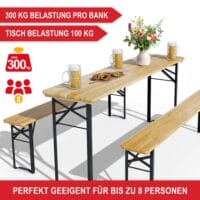 Robuste klappbare Bierzeltgarnitur für Feste und Garten.