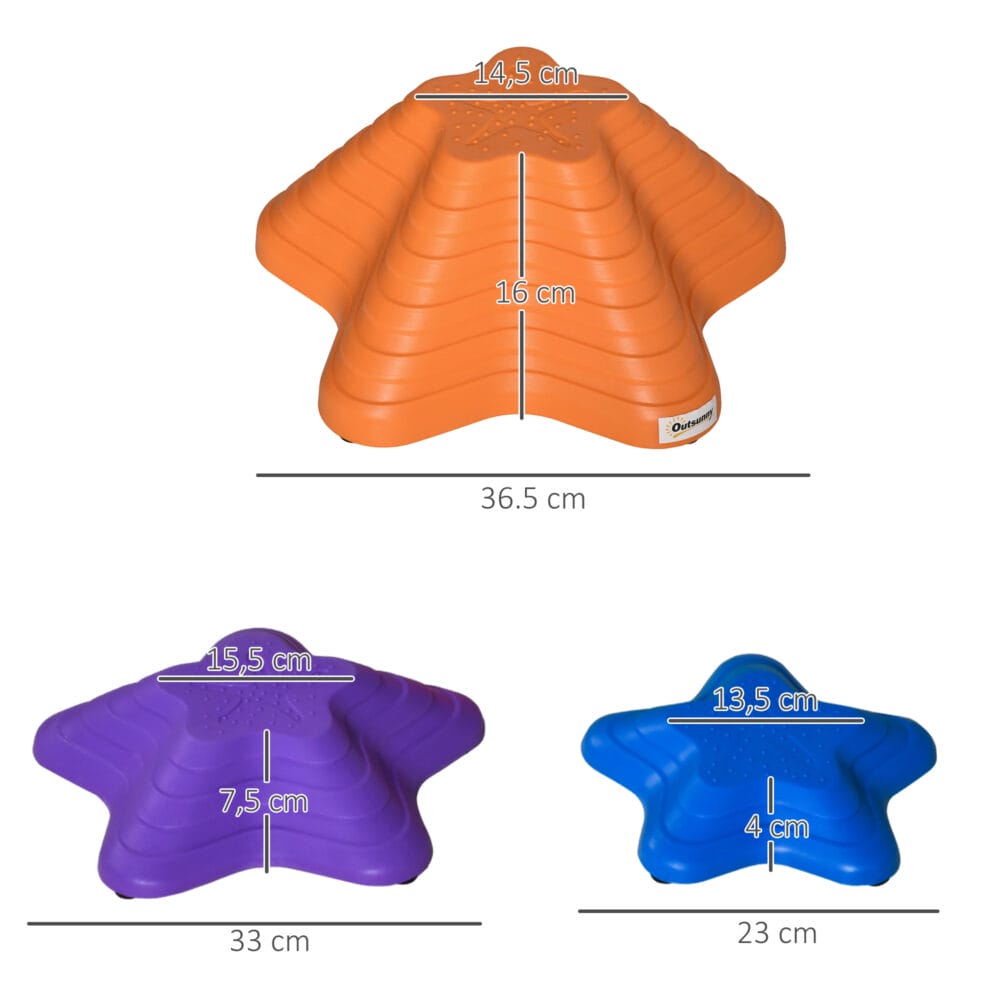 Buntes Kinderspielzeug in Form von rutschfesten Flusssteinen, bis 80kg belastbar. Es fördert das Gleichgewicht und kreatives Spiel im Kinderzimmer oder Garten.