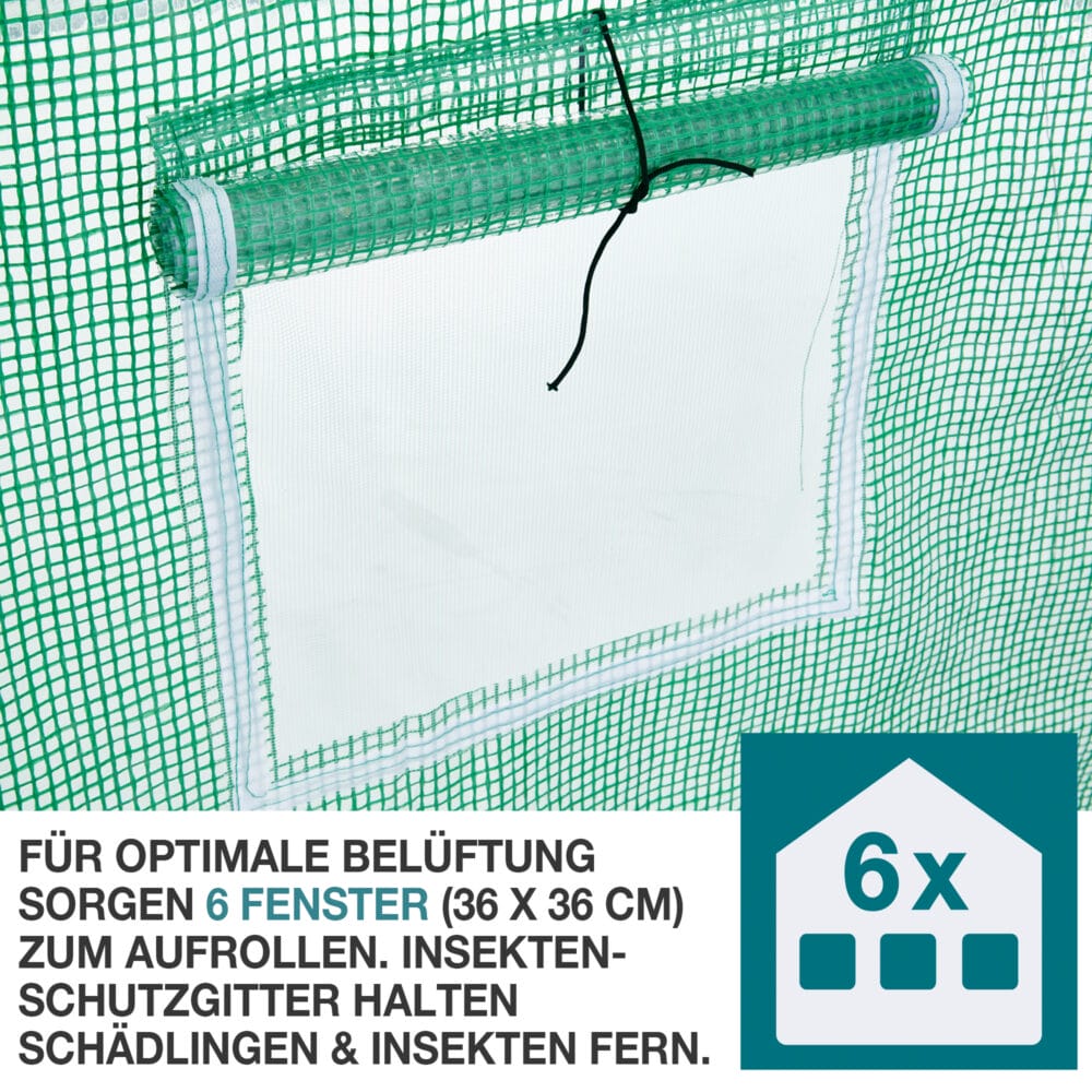 Stabiles Foliengewächshaus (200x200x300cm), wetterfest für Pflanzenzucht.