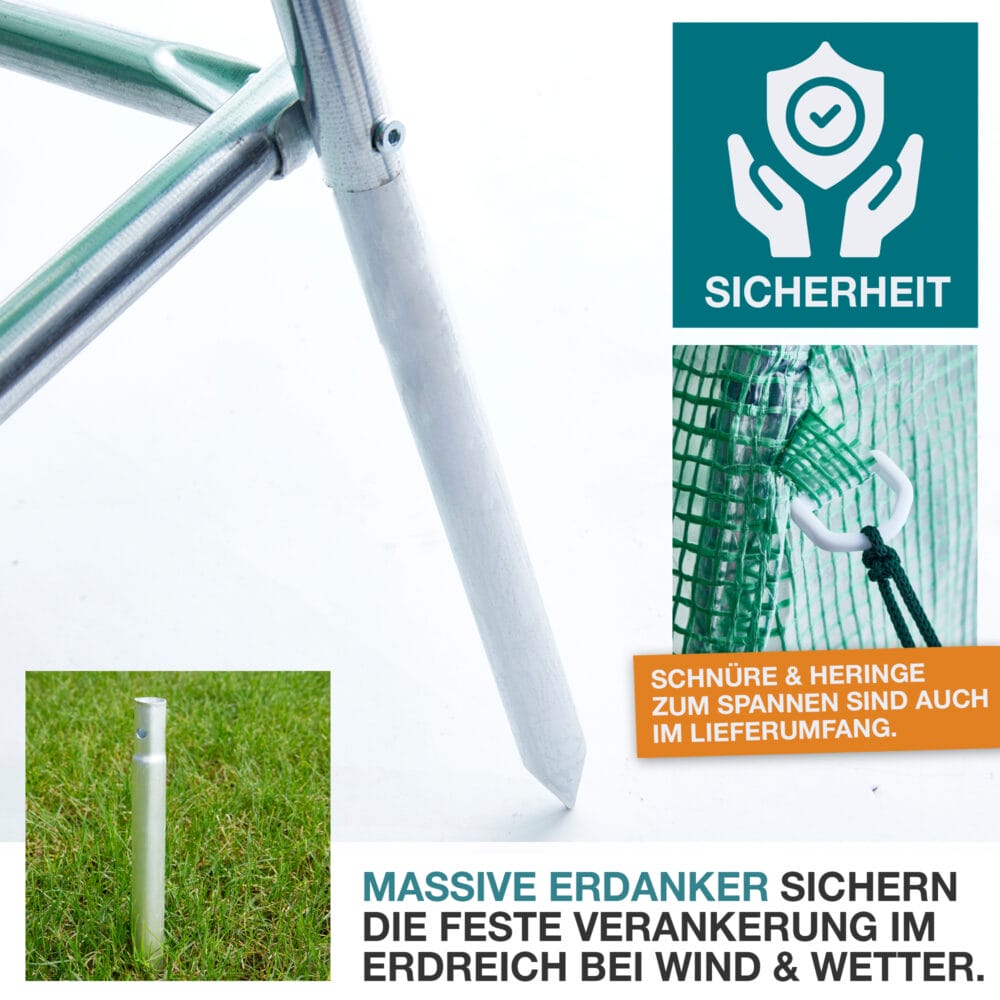 Wetterfestes Foliengewächshaus (300x200x400cm), stabil für Gemüse und Blumen.