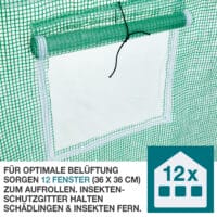 Wetterfestes Foliengewächshaus (300x200x400cm), stabil für Gemüse und Blumen.