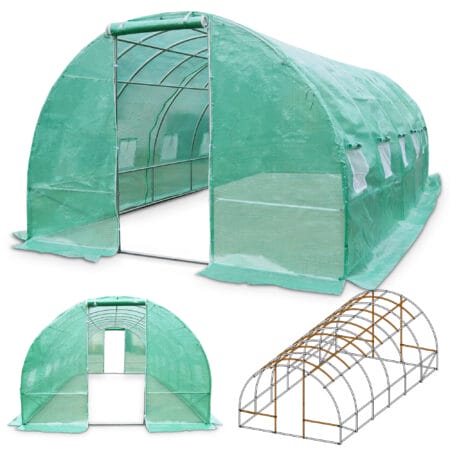 Großes Foliengewächshaus (300x200x600cm), stabil und wetterfest für Ihren Garten.