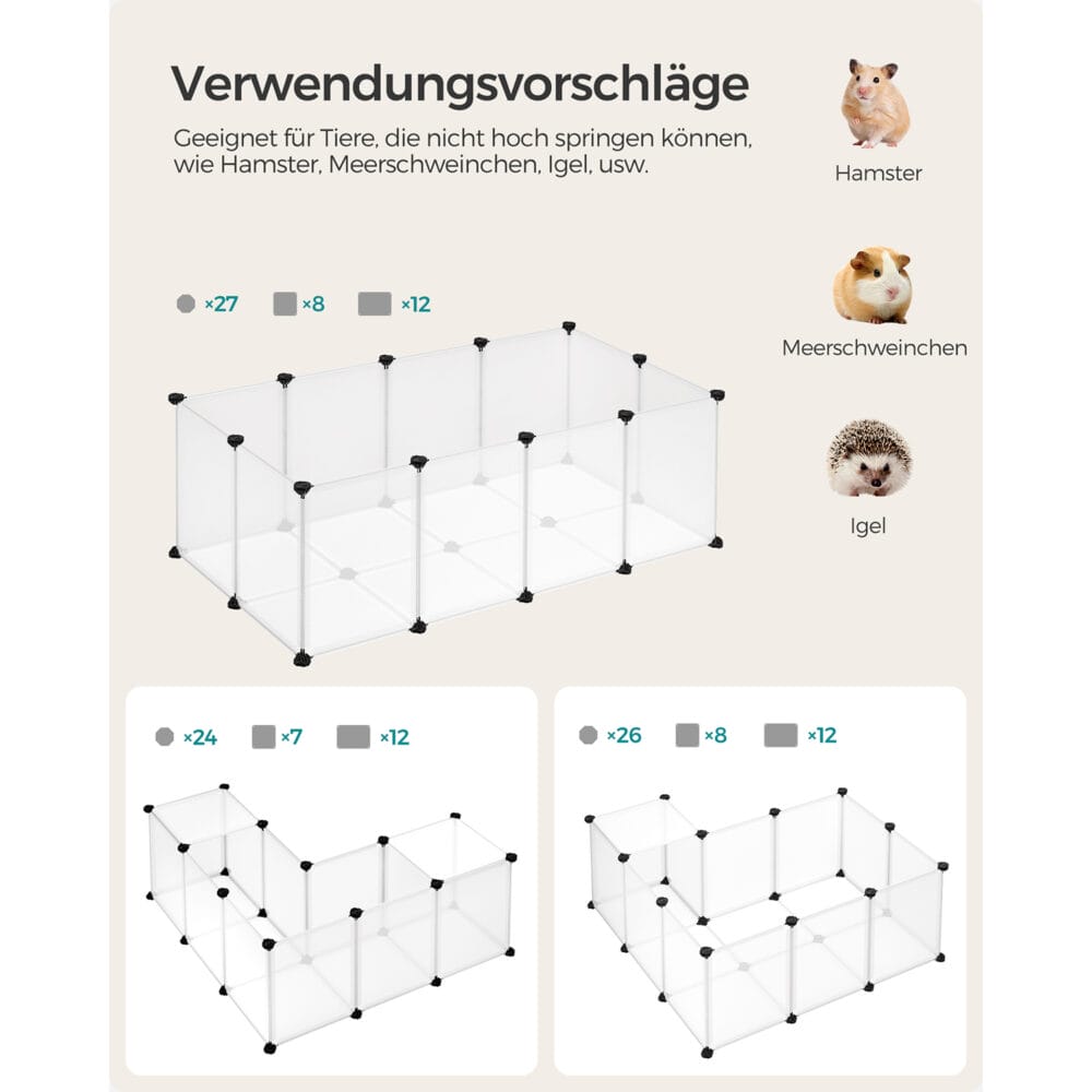 Robustes Freigehege mit Bodenplatten für Kleintiere und Kaninchen.