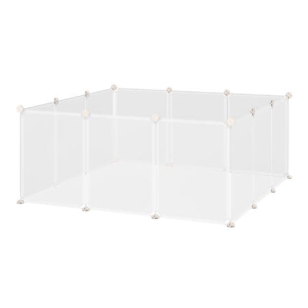 Weißes DIY Freilaufgehege für kleine Haustiere, 105x105cm.