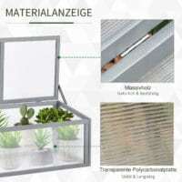 Frühbeet aus Holz, wetterfest, ideal für die Pflanzenaufzucht, Grau.