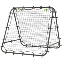 Schwarzer robuster Fussball Rebounder aus Stahl mit 5 einstellbaren Rückprallstufen für vielseitiges Training.