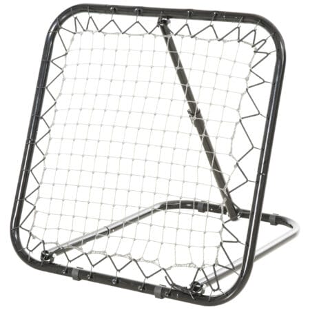 Schwarzer klappbarer Fussball Rebounder mit 5 einstellbaren Stufen, ermöglicht abwechslungsreiches und effektives Training.