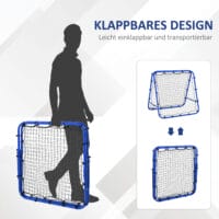 Blauer Fussball Rebounder, als Kickback Tor konzipiert, ideal für das Fussballtraining zu Hause oder im Verein.