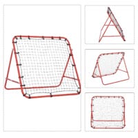 Rot-schwarze Fussball Rückprallwand mit Netz, 96x80x96cm gross, perfekt für das Üben von Schüssen und Pässen.