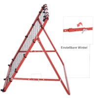 Rot-schwarze Fussball Rückprallwand mit Netz, 96x80x96cm gross, perfekt für das Üben von Schüssen und Pässen.