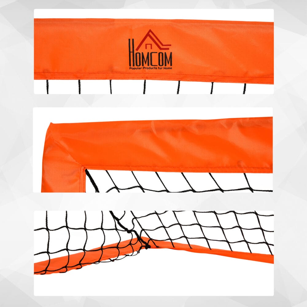 Oranges 2er-Set faltbarer Fussballtore, 183x90x90cm gross, ideal für Kinder und Jugendliche zum Üben und Spielen.