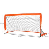 Oranges 2er-Set faltbarer Fussballtore, 183x90x90cm gross, ideal für Kinder und Jugendliche zum Üben und Spielen.