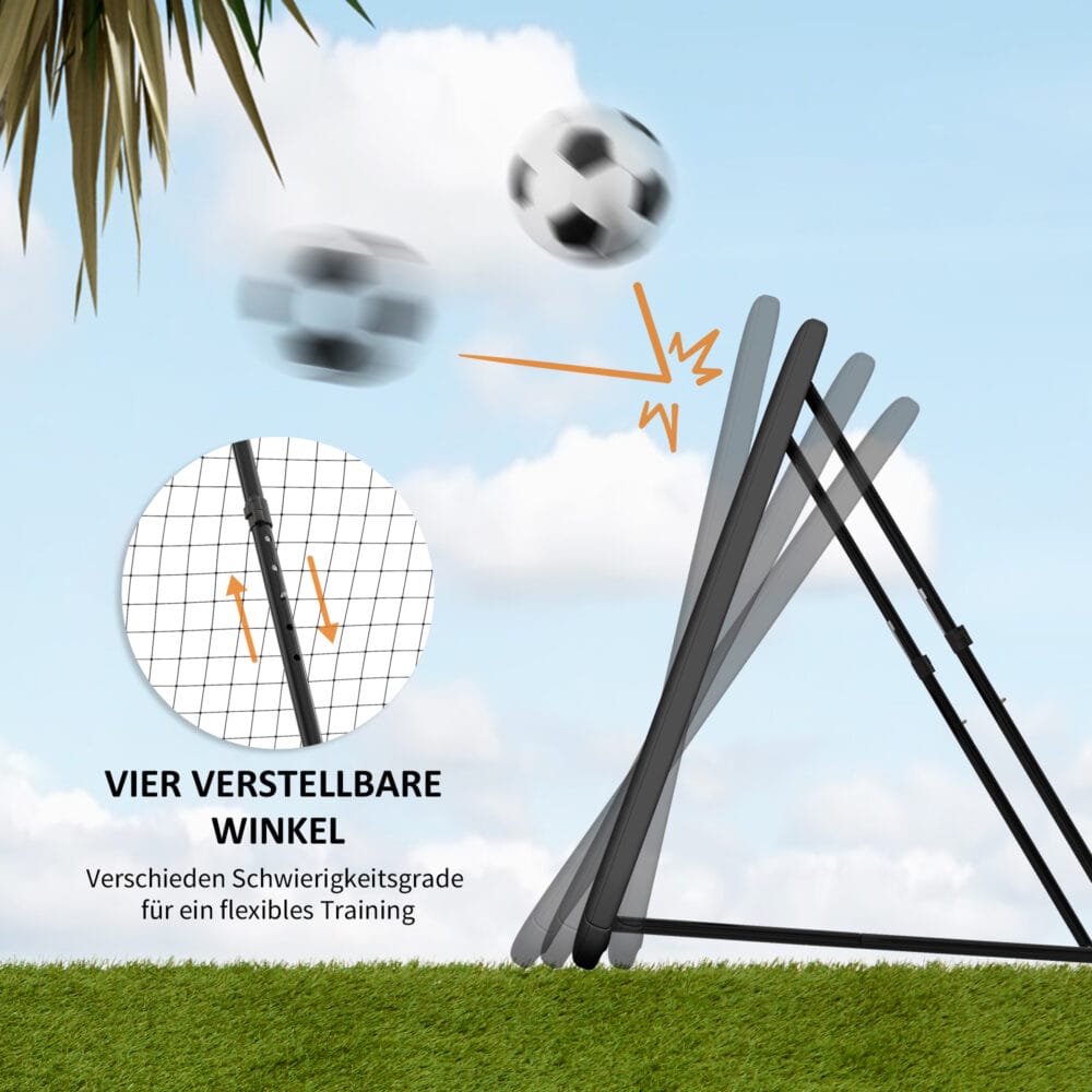 Vielseitiges klappbares Fussballtor mit 5-stufiger Verstellbarkeit, passt sich verschiedenen Trainingsbedürfnissen an und ist leicht zu transportieren.