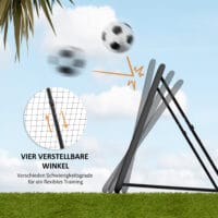 Vielseitiges klappbares Fussballtor mit 5-stufiger Verstellbarkeit, passt sich verschiedenen Trainingsbedürfnissen an und ist leicht zu transportieren.