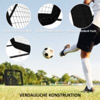 Vielseitiges klappbares Fussballtor mit 5-stufiger Verstellbarkeit, passt sich verschiedenen Trainingsbedürfnissen an und ist leicht zu transportieren.