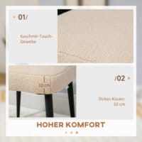 Ein quadratischer Fusshocker in Beige mit Kaschmir-Optik.