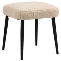 Ein quadratischer Fusshocker in Beige mit Kaschmir-Optik.