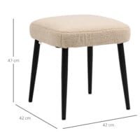 Ein quadratischer Fusshocker in Beige mit Kaschmir-Optik.