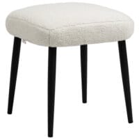 Ein quadratischer Fusshocker in Creme mit Kaschmir-Optik.