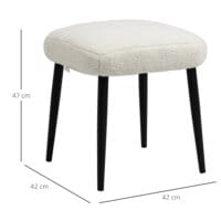 Ein quadratischer Fusshocker in Creme mit Kaschmir-Optik.
