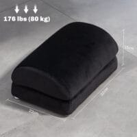 Fussstütze Anti-Rutsch ergonomisch Samtoptik Schwarz – Produktfoto zeigt modernes Design, hochwertige Materialien und funktionale Eigenschaften ideal für Wohn- oder Arbeitsbereiche. Perfekt als Einrichtungsinspiration oder zur Produktpräsentation in einem Onlineshop.