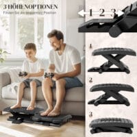 Fussstütze höhenverstellbar ergonomisch Homeoffice Schwarz – Produktfoto zeigt modernes Design, hochwertige Materialien und funktionale Eigenschaften ideal für Wohn- oder Arbeitsbereiche. Perfekt als Einrichtungsinspiration oder zur Produktpräsentation in einem Onlineshop.