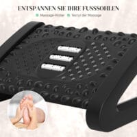 Fussstütze höhenverstellbar Massageoberfläche Homeoffice Schwarz – Produktfoto zeigt modernes Design, hochwertige Materialien und funktionale Eigenschaften ideal für Wohn- oder Arbeitsbereiche. Perfekt als Einrichtungsinspiration oder zur Produktpräsentation in einem Onlineshop.