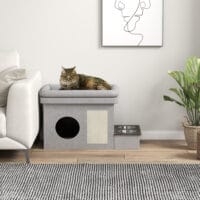 Graues Futternapf-Set aus Edelstahl mit 2 Näpfen für Hunde bis 8kg.